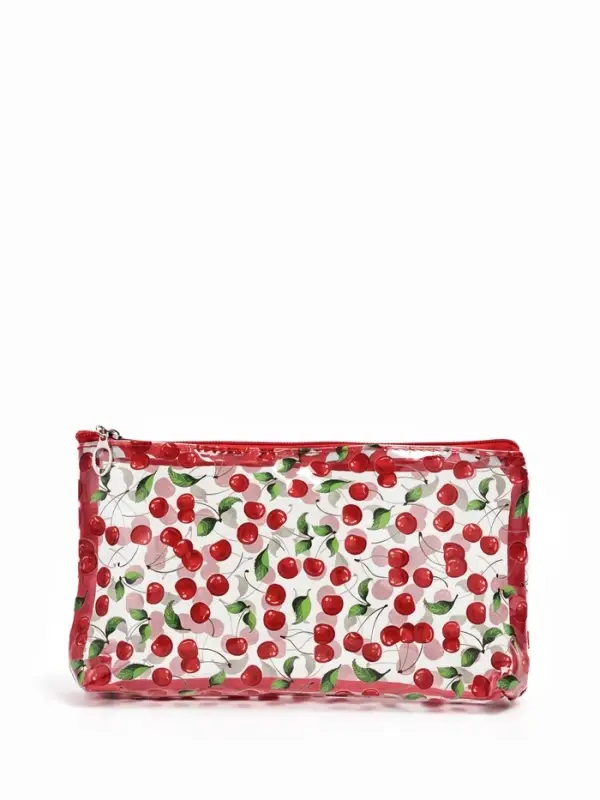 Косметичка ПВХ Вишня 25*5*15, отд на молнии,  прозрачный