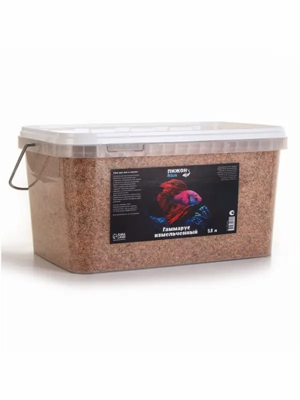 Корм для рыб и черепах &laquo;Пижон&raquo; гаммарус измельченный, 5.8 л