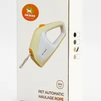 Рулетка - поводок для собак, лента 3 метра, белая, бежевая