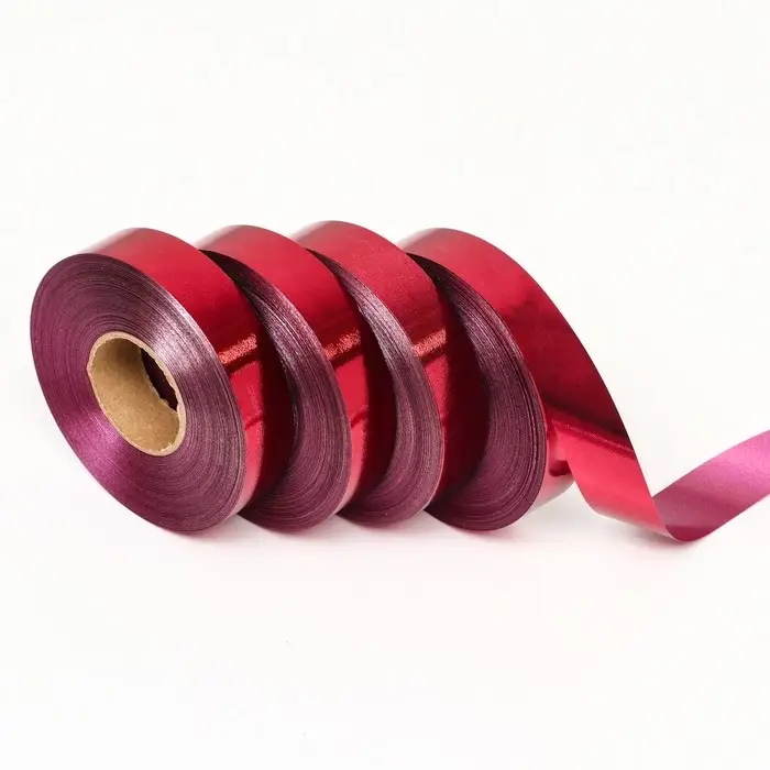Лента для декора и подарков, металлизированная, бордовый, 2 х 45 м Лента для декора и подарков, металлизированная, бордовый, 2 х 45 м