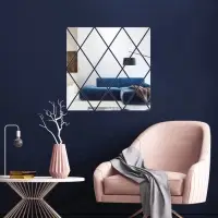 Зеркало настенное &laquo;Ромбы&raquo;, на клеевой основе, акриловое, 17 шт., 50&times;50 см