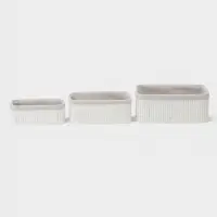 Корзины для хранения Nature whitel, прямоугольные, 3 шт.: от 22&times;12&times;8 см до 30&times;20&times;12 см, белые