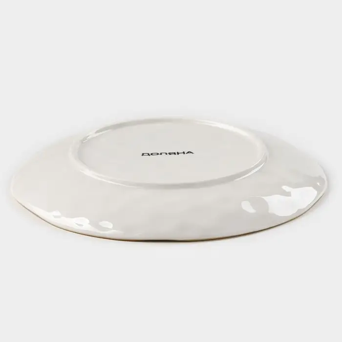 Тарелка Доляна Organic Gold, d=21.2 см, фарфор, белая