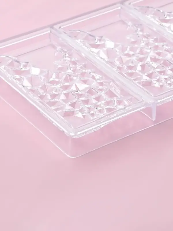 Форма для шоколада KONFINETTA &laquo;Иней&raquo;, пластик, 27.5&times;17.5&times;2.5 см, 3 ячейки 15.3&times;7.5&times;0.8 см, прозрачная