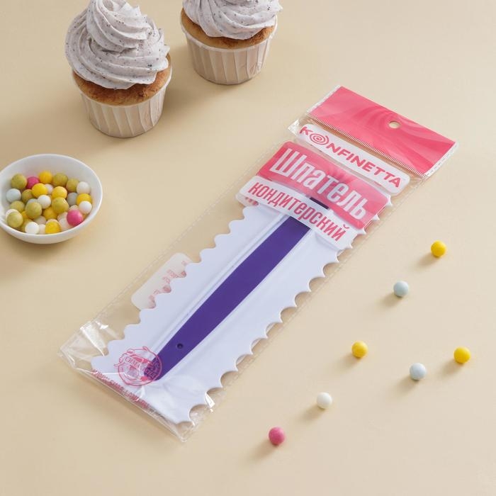 Шпатель кондитерский KONFINETTA «Праздник», 23×7,5 cм, цвет белый Шпатель кондитерский KONFINETTA «Праздник», 23×7,5 cм, цвет белый