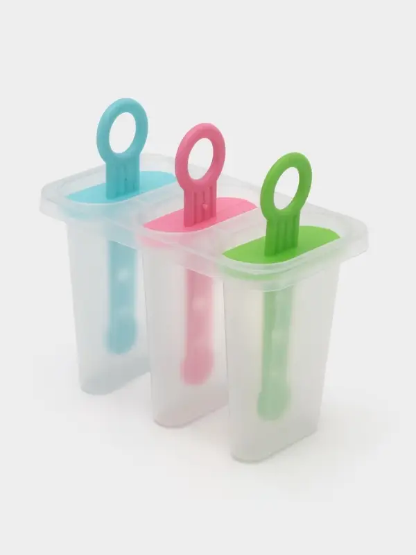 Форма для мороженого Доляна &laquo;Симпл&raquo;, 11&times;11&times;6.5 см, 3 ячейки, прозрачная