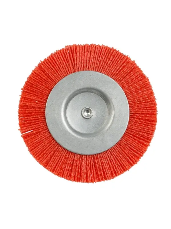 Щетка нейлоновая для дрели ТУНДРА, со шпилькой, плоская, 125 мм
