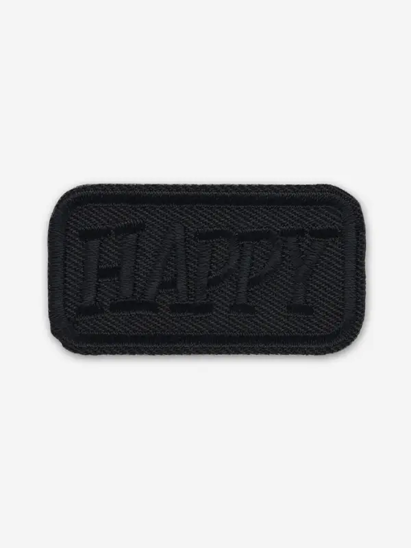 Термоаппликация Happy, 5×2.7 см, чёрная Термоаппликация Happy, 5×2.7 см, чёрная