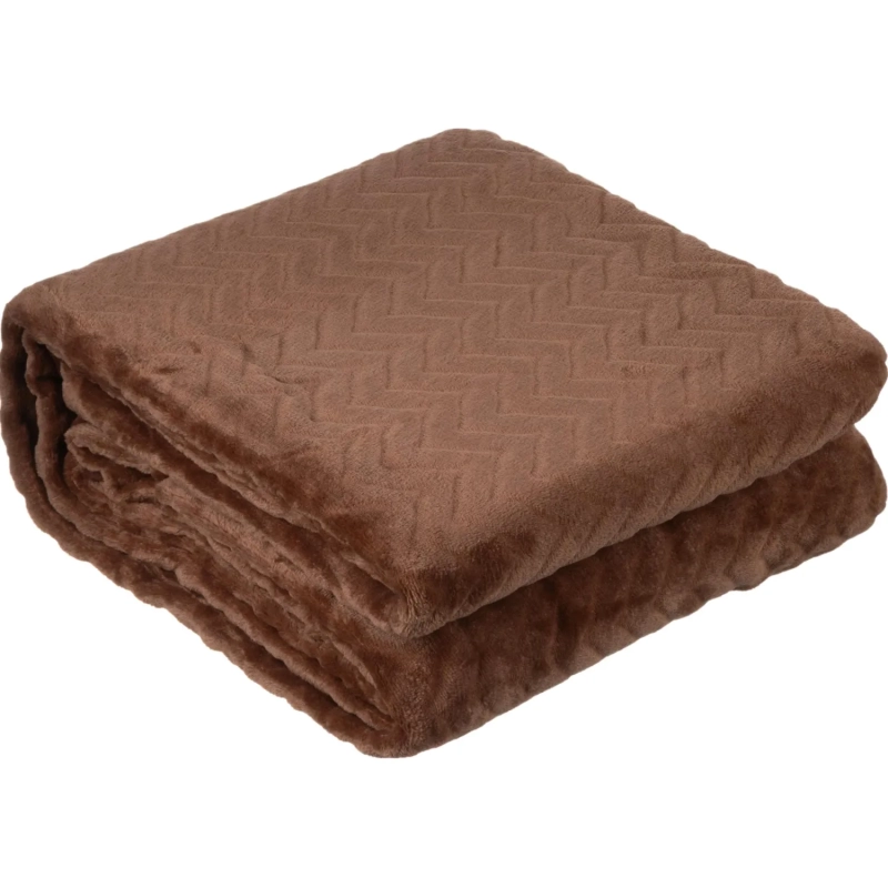 Плед микрофибра Luscan, фактура кофейный 200х220