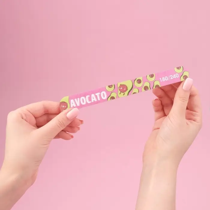 Пилка для ногтей «AVOCATO», прямая, 180/240 грит, 18 см, разноцветная