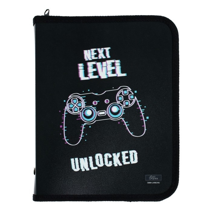 Папка для тетрадей А5, 180 х 230 х 25 мм, молния вокруг, пластиковая 0.5, ПМ-А5-04 Calligrata Папка для тетрадей А5, 180 х 230 х 25 мм, молния вокруг, пластиковая 0.5, ПМ-А5-04 Calligrata "Гейм"