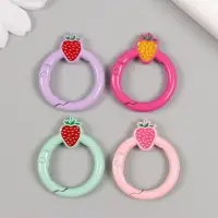 Карабин металл «Круг. Ягодка», 3.2×2.6 см, МИКС Карабин металл «Круг. Ягодка», 3.2×2.6 см, МИКС