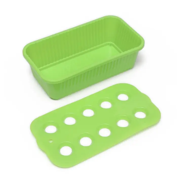 Ящик для выращивания зелёного лука, 29&times;16&times;8.5 см, 2.5 л, 10 лунок, пластик, зелёный, Greengo