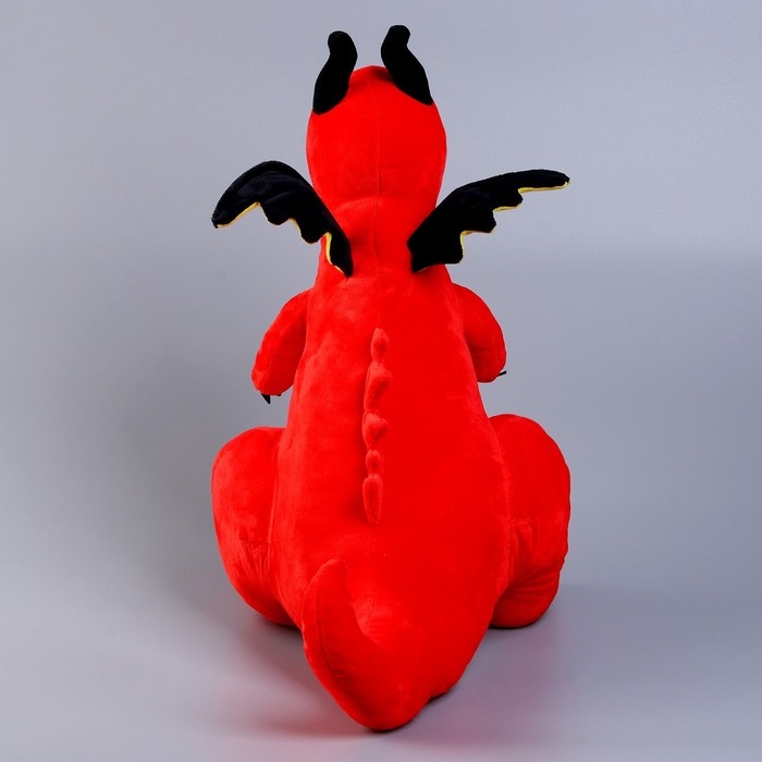 Мягкая игрушка «Дракон», с чёрными крыльями, 45 см, цвет красный Мягкая игрушка «Дракон», с чёрными крыльями, 45 см, цвет красный