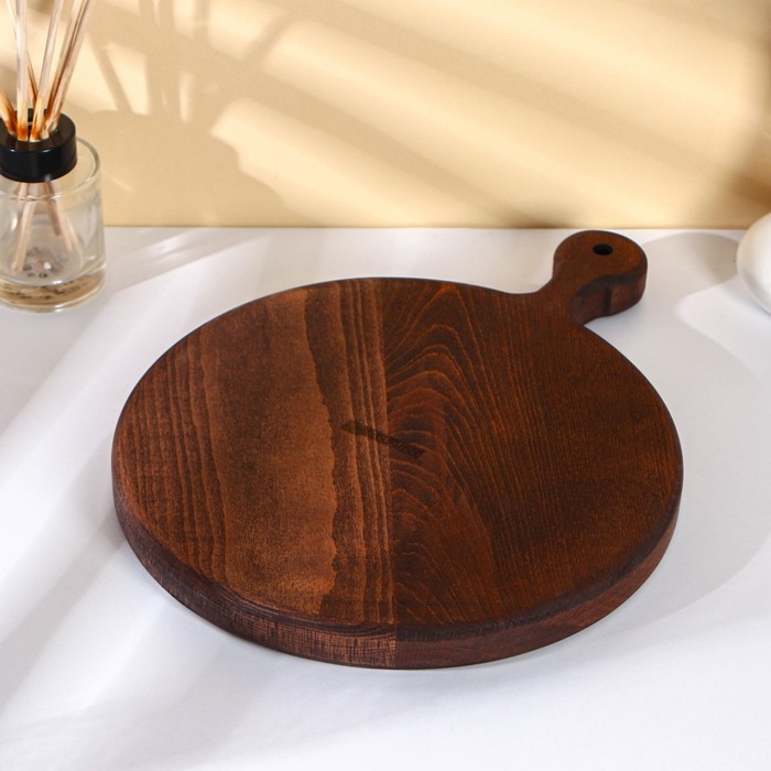 Доска для подачи с ручкой Adelica, d=25 см, тёмный бук Доска для подачи с ручкой Adelica, d=25 см, тёмный бук