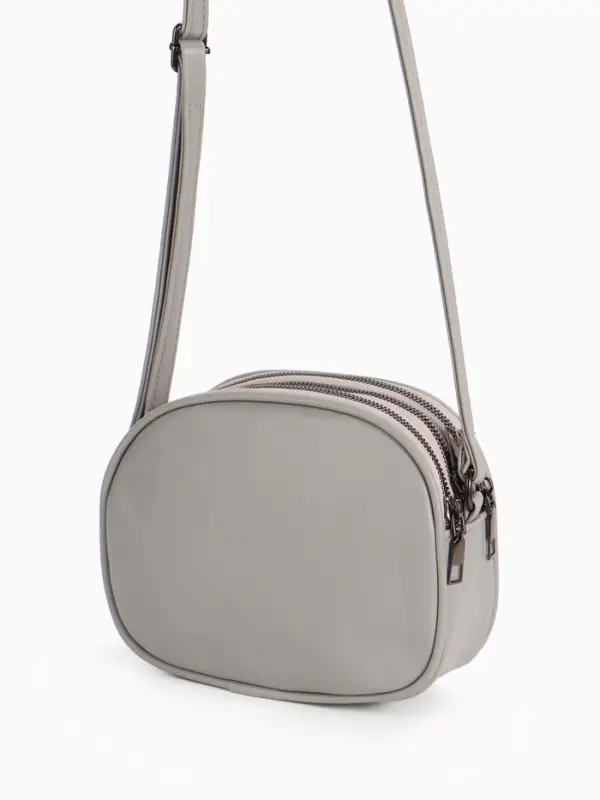 Сумка женская кросс-боди на молнии, 19&times;7&times;15 см, серая
