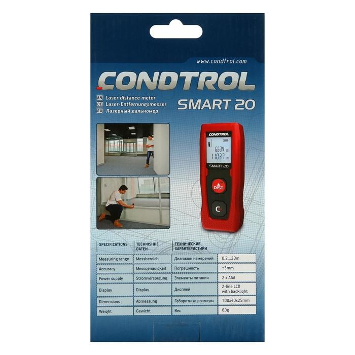 Лазерный дальномер CONDTROL Smart 20 1-4-096, 0,2-20 м, ±3 мм Лазерный дальномер CONDTROL Smart 20 1-4-096, 0,2-20 м, ±3 мм