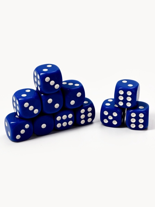 Кости игральные, 1.6 х 1.6 см, набор 50 шт, синие Кости игральные, 1.6 х 1.6 см, набор 50 шт, синие