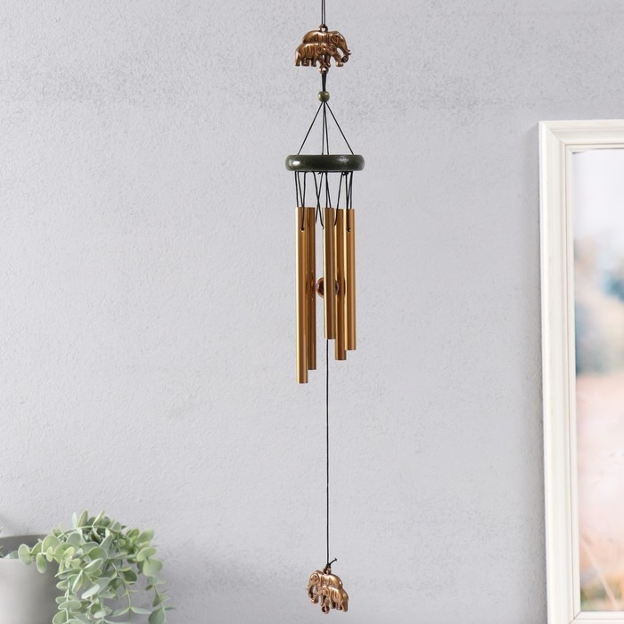 Музыка ветра металл Музыка ветра металл "Африканский слон" 5 трубочек 51х6,5 см