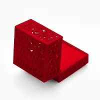 Футляр под кольцо, серьги &laquo;Кружево&raquo;, бархатный, 6&times;6 см, красный