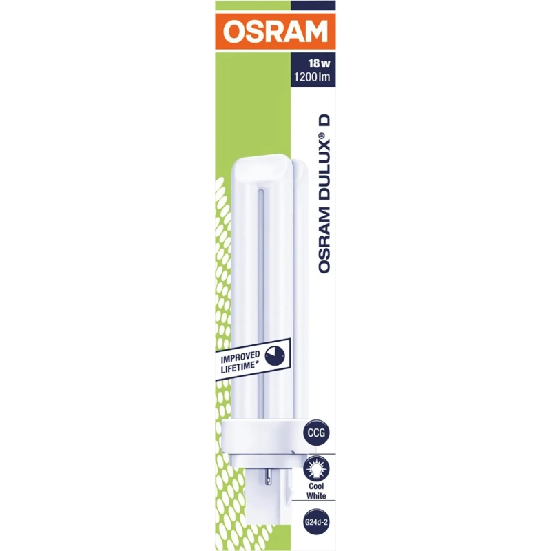 Лампа люминесцентная КЛЛ OSRAM CFL DULUX D 18W/840 G24D-2 (122958)