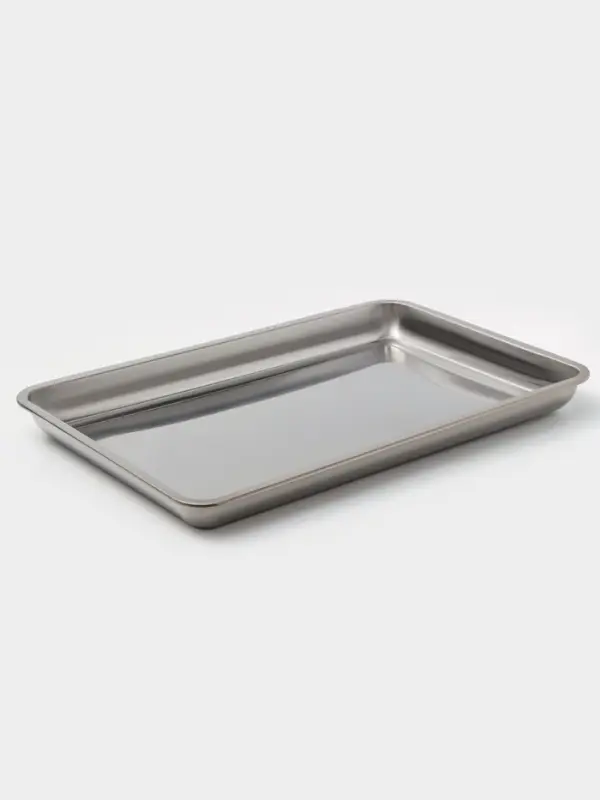 Противень, 60&times;40 см, h=4 см, AISI 410, толщина 0.4 мм, нержавеющая сталь, хромированный