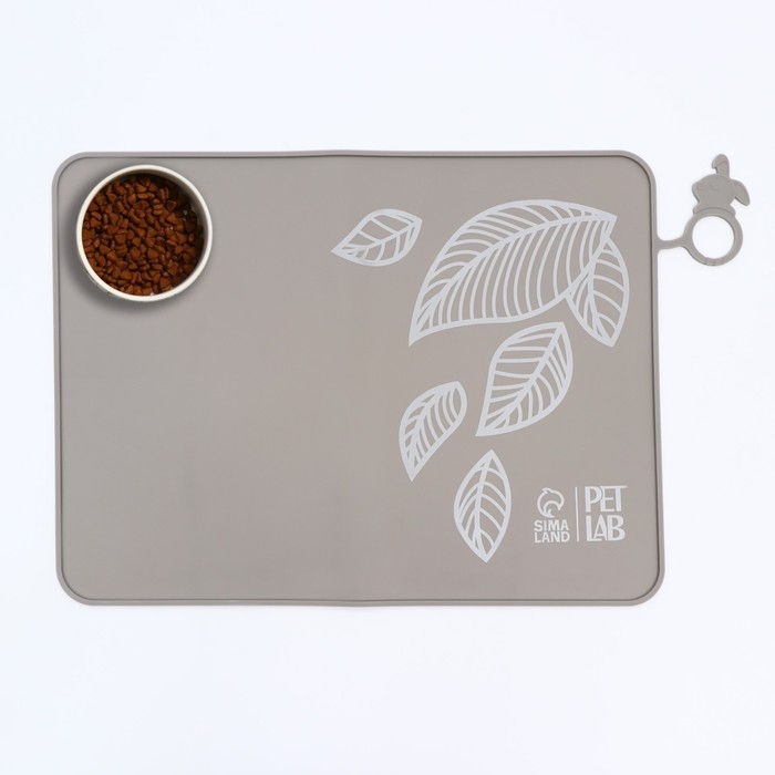 Коврик силиконовый под миску, 40 х 30 см, серый Коврик силиконовый под миску, 40 х 30 см, серый