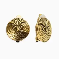 Серьги клипсы для ушей QF &laquo;Сова&raquo;, цвет чернёное золото