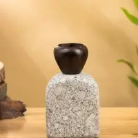 Подсвечник "Каменный факел" камень, дерево 8х5х15 см Подсвечник "Каменный факел" камень, дерево 8х5х15 см