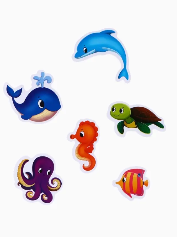 Игрушки - стикеры для купания в ванне &laquo;На море&raquo;, EVA, набор 12 шт.
