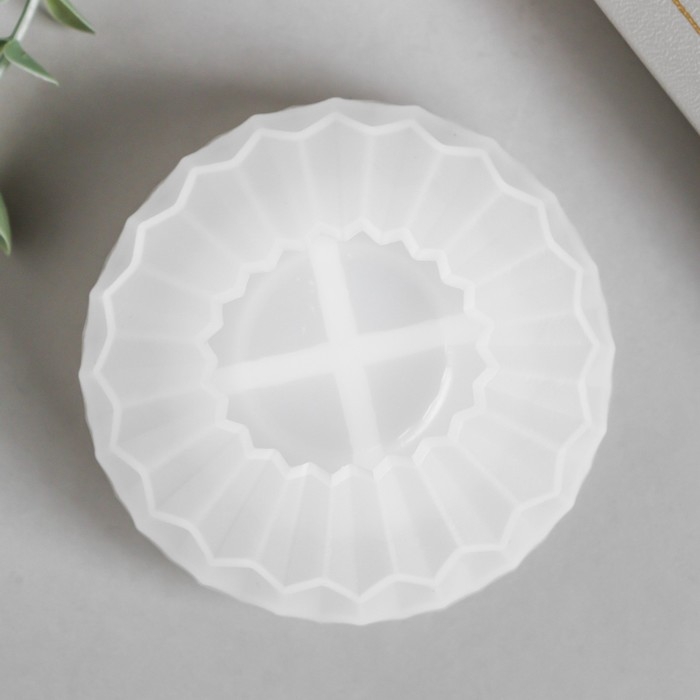 Молд силикон Молд силикон "Подсвечник круглый с гранями" 8х8х8,4 см