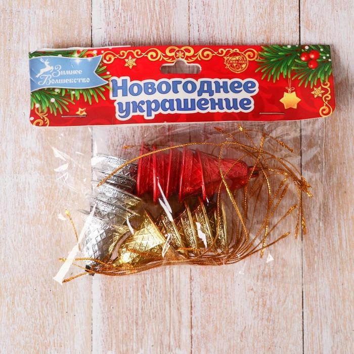 Украшение ёлочное Украшение ёлочное "Колокольчик в сеточку" (набор 12 шт) 3х2,5 см, микс