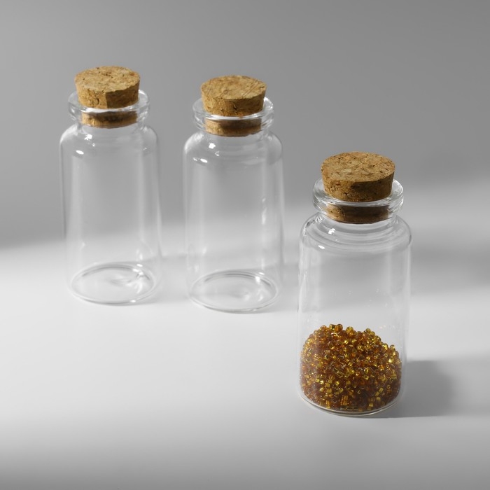 Баночки для хранения бисера, d=3×6 см, 3 шт. Баночки для хранения бисера, d=3×6 см, 3 шт.