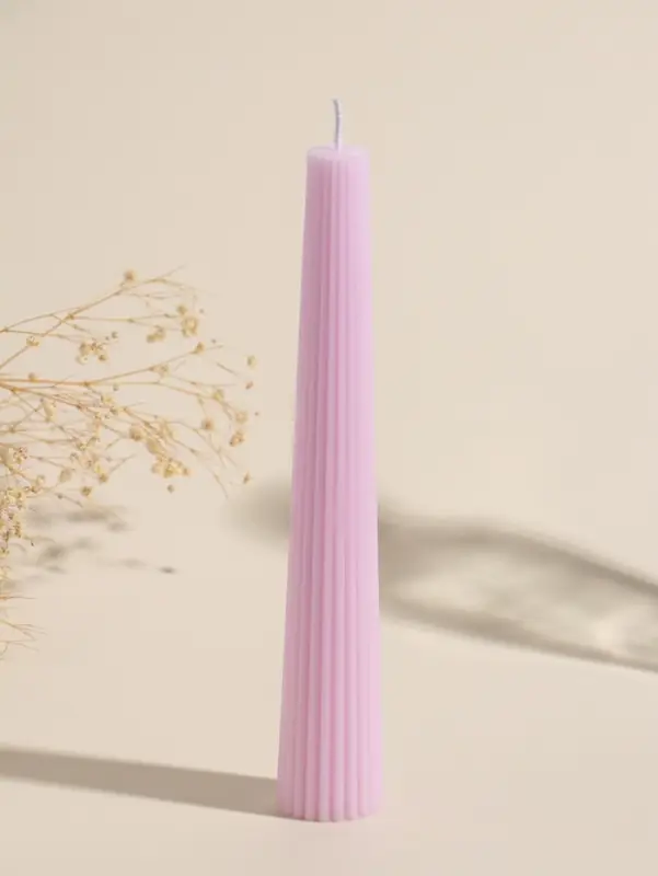 Набор свечей, 3.5х23 см, 2 шт "Башня" светло-розовый 4х9,5х25 см