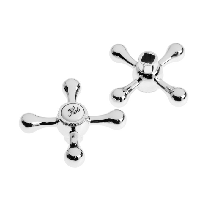 Ручка на смеситель ZEIN Z101, крест, для кран-букс со штоком на 20 шлицов, цинк, цвет хром Ручка на смеситель ZEIN Z101, крест, для кран-букс со штоком на 20 шлицов, цинк, цвет хром