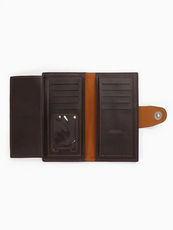 Портмоне мужское &laquo;Кайс&raquo;, на магните, отдел для карт, монет, коричневое