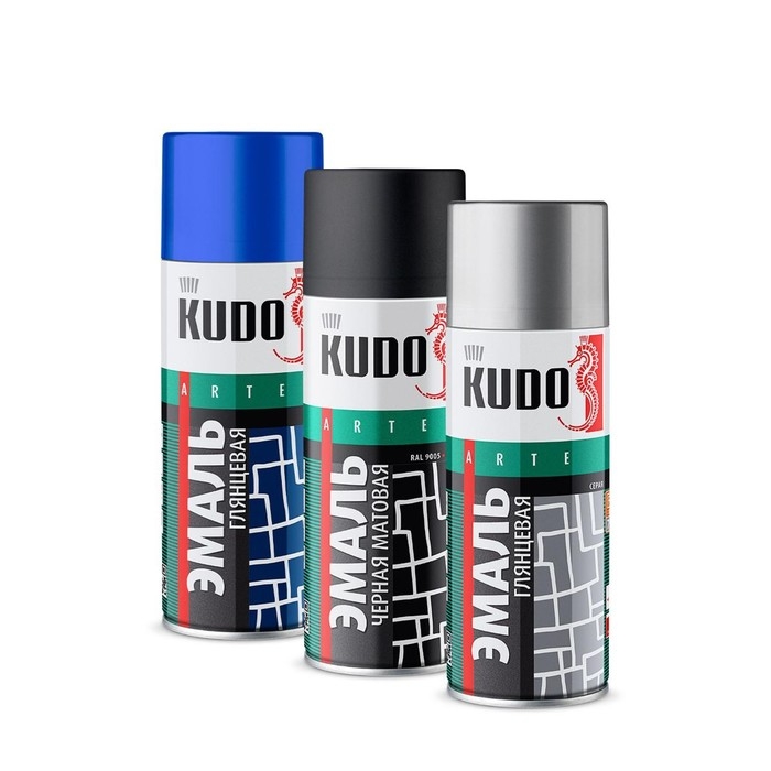 Аэрозольная краска эмаль KUDO универсальная желтая RAL 1018, 520 мл Аэрозольная краска эмаль KUDO универсальная желтая RAL 1018, 520 мл