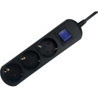 Удлинитель Power Cube 3р/1,5 м с/з с выкл 16А черн (PC-7B-1,5M)