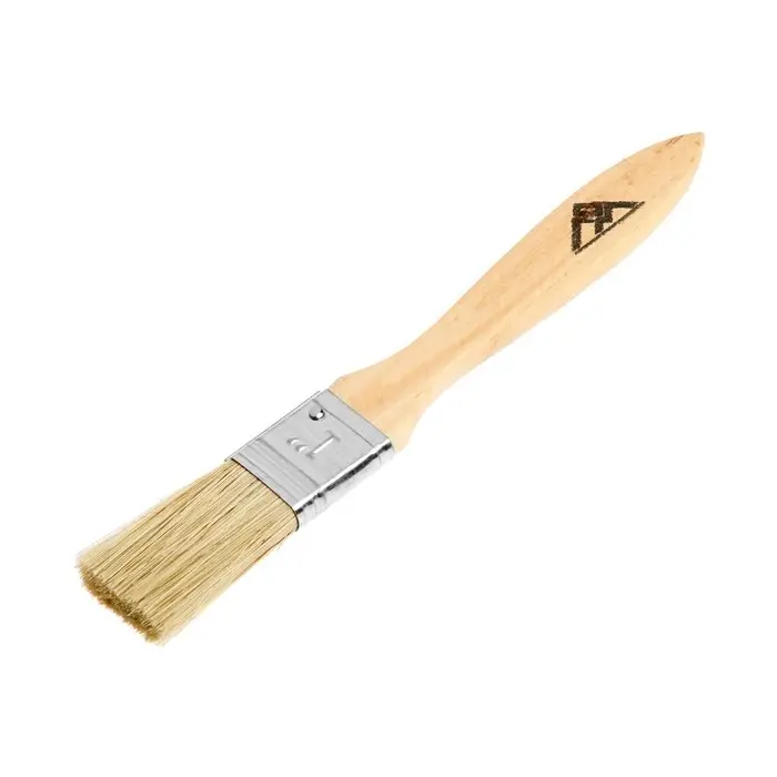 Кисть плоская ЛОМ, натуральная щетина, деревянная рукоятка, 1 Кисть плоская ЛОМ, натуральная щетина, деревянная рукоятка, 1", 25 мм