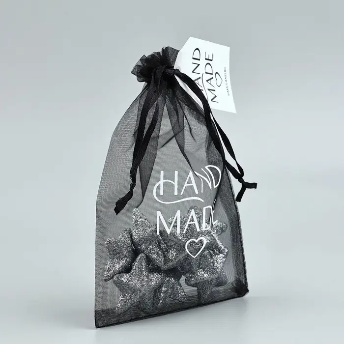 Мешочек подарочный из фатина с термонаклейкой «Ручная работа», 11 х 16 см +/- 1.5 см Мешочек подарочный из фатина с термонаклейкой «Ручная работа», 11 х 16 см +/- 1.5 см