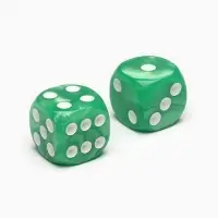 Кубики игральные «Время игры», 1.6×1.6 см, набор 2 шт., зеленые