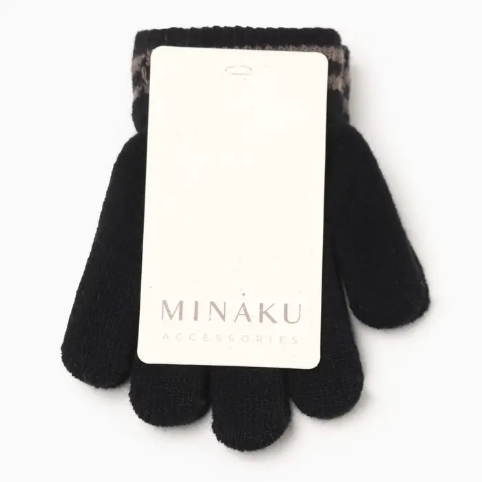 Перчатки детские MINAKU, цвет черный, 13 см