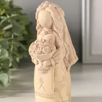 Статуэтка "Берегиня невеста" 13х5 см, бежевый с эф. состаривания