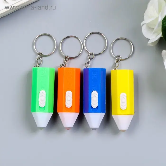 Фонарик свет на кольце  Фонарик свет на кольце "Карандаш" мигает МИКС 5х1,7х1,7 см