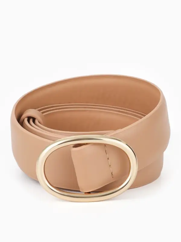 Ремень женский, 3&times;110 см, затяжка, без винта, золотистая пряжка, бежевый