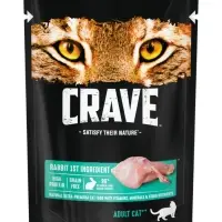 Влажный корм Crave для кошек, пауч кролик в желе 70 г