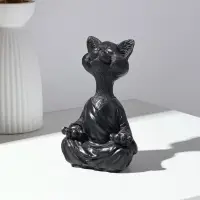 Фигурка полистоун &laquo;Кошка йог&raquo;, чёрная, 9&times;11&times;18 см