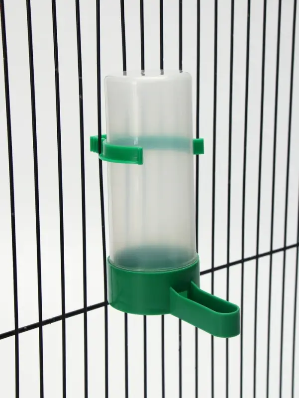 Поилка/кормушка для птиц 10.5&times;3.5 см, 90 мл, зелёная