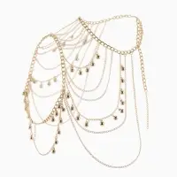 Бодичейн на тело "Аксельбант", цвет золото