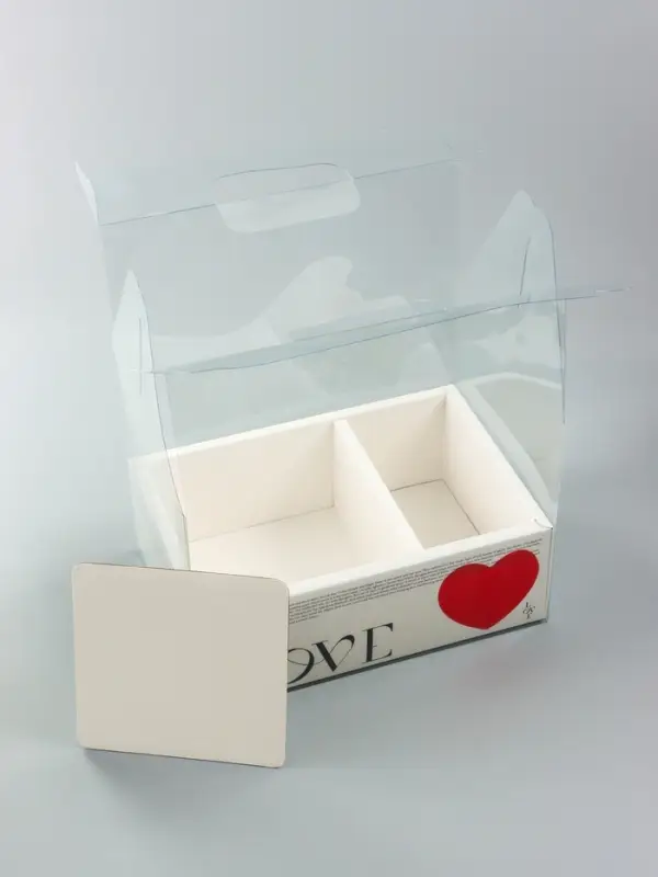 Коробка с PVC для цветов и десертов 26&times;18&times;30 см, любовь